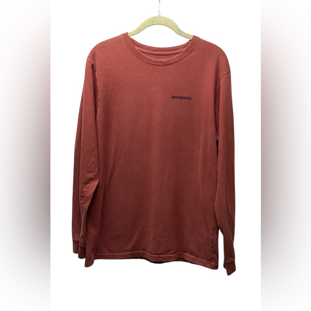 Patagonia long sleeve crewneck tee shirt Rust. Size Small